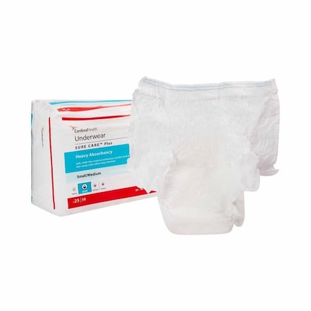 Sure Care Plus Unisex Adult Absorbent Underwear Sure Care Pull On with Tear Away Seams, 25PK 1605R